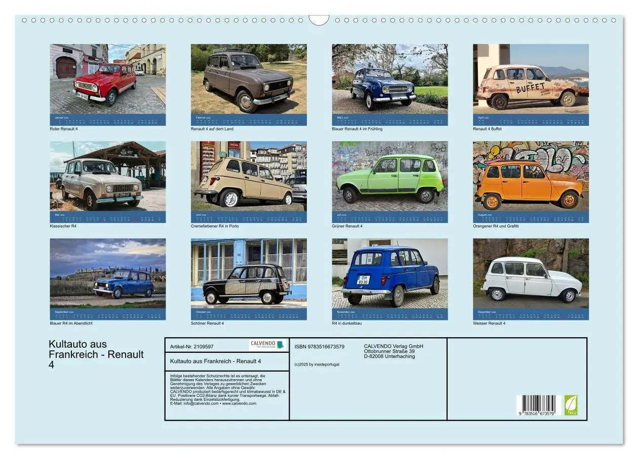Bild: 9783516673579 | Kultauto aus Frankreich - Renault 4 (Wandkalender 2026 DIN A2...
