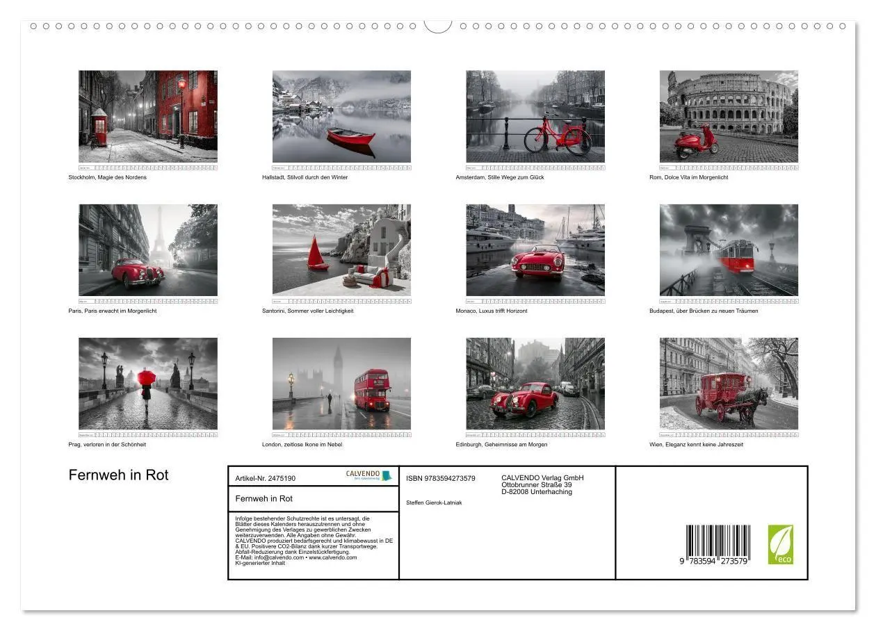 Bild: 9783594273579 | Fernweh in Rot (hochwertiger Premium Wandkalender 2027 DIN A2...