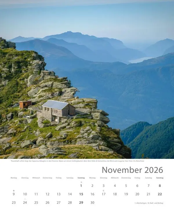 Bild: 9783731883579 | Hütten unserer Alpen 2026 | Verlag Korsch | Kalender | Spiralbindung