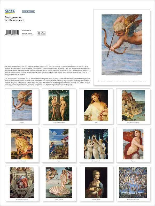 Bild: 9783819303579 | Meisterwerke der Renaissance 2027 | Verlag Korsch | Kalender | 14 S.