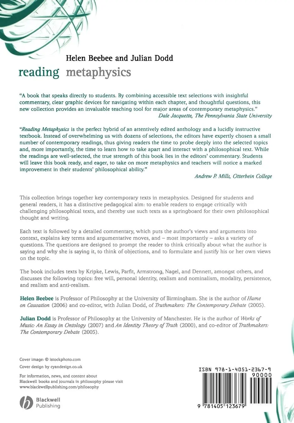 Rückseite: 9781405123679 | Reading Metaphysics | Selected Texts with Interactive Commentary