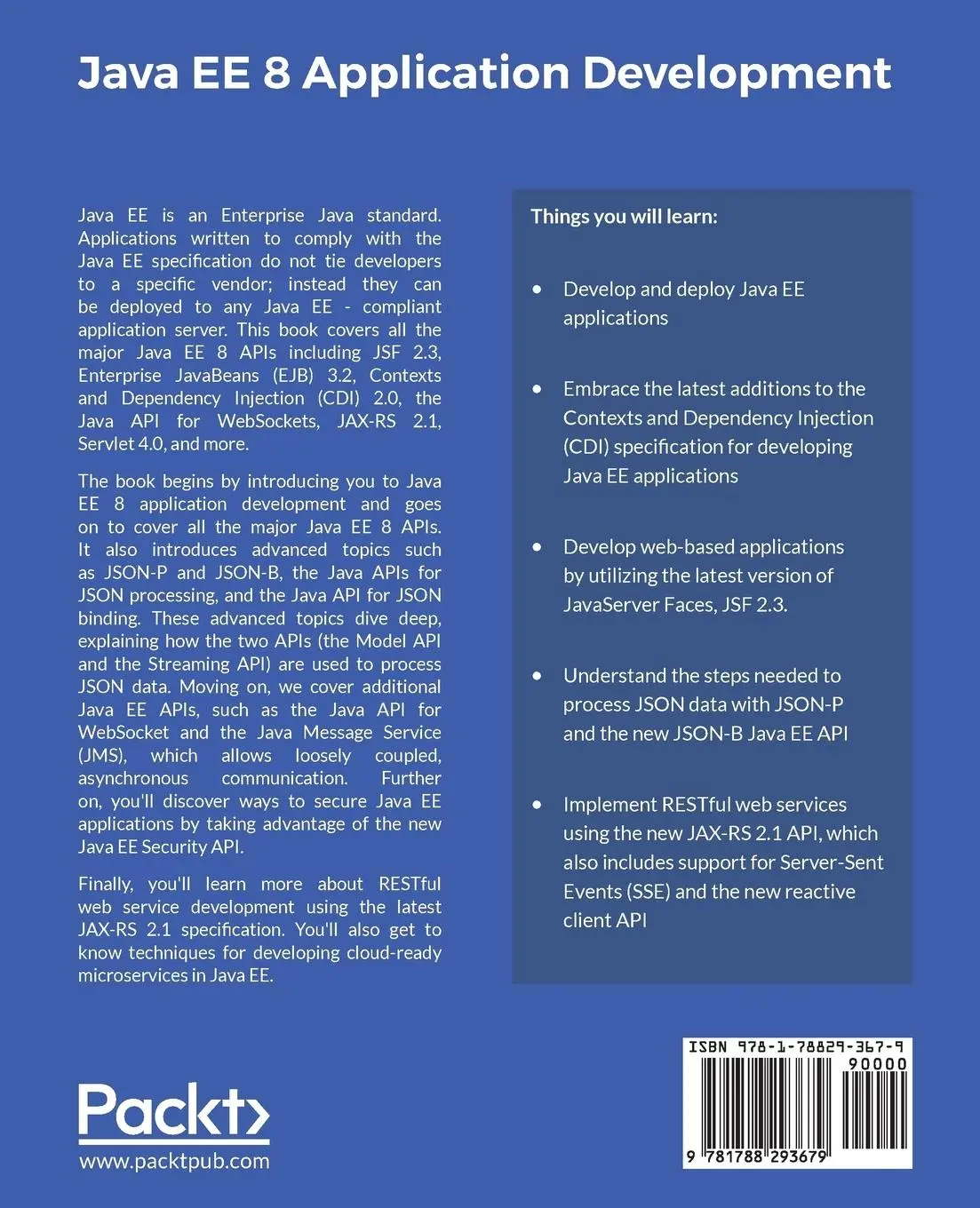 Rückseite: 9781788293679 | Java EE 8 Application Development | David R. Heffelfinger | Buch