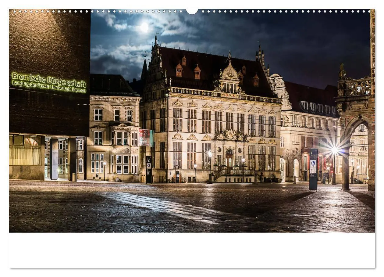 Bild: 9783435173679 | Nachts in Bremen (hochwertiger Premium Wandkalender 2025 DIN A2...