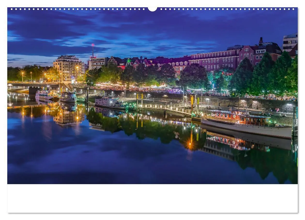 Bild: 9783435173679 | Nachts in Bremen (hochwertiger Premium Wandkalender 2025 DIN A2...