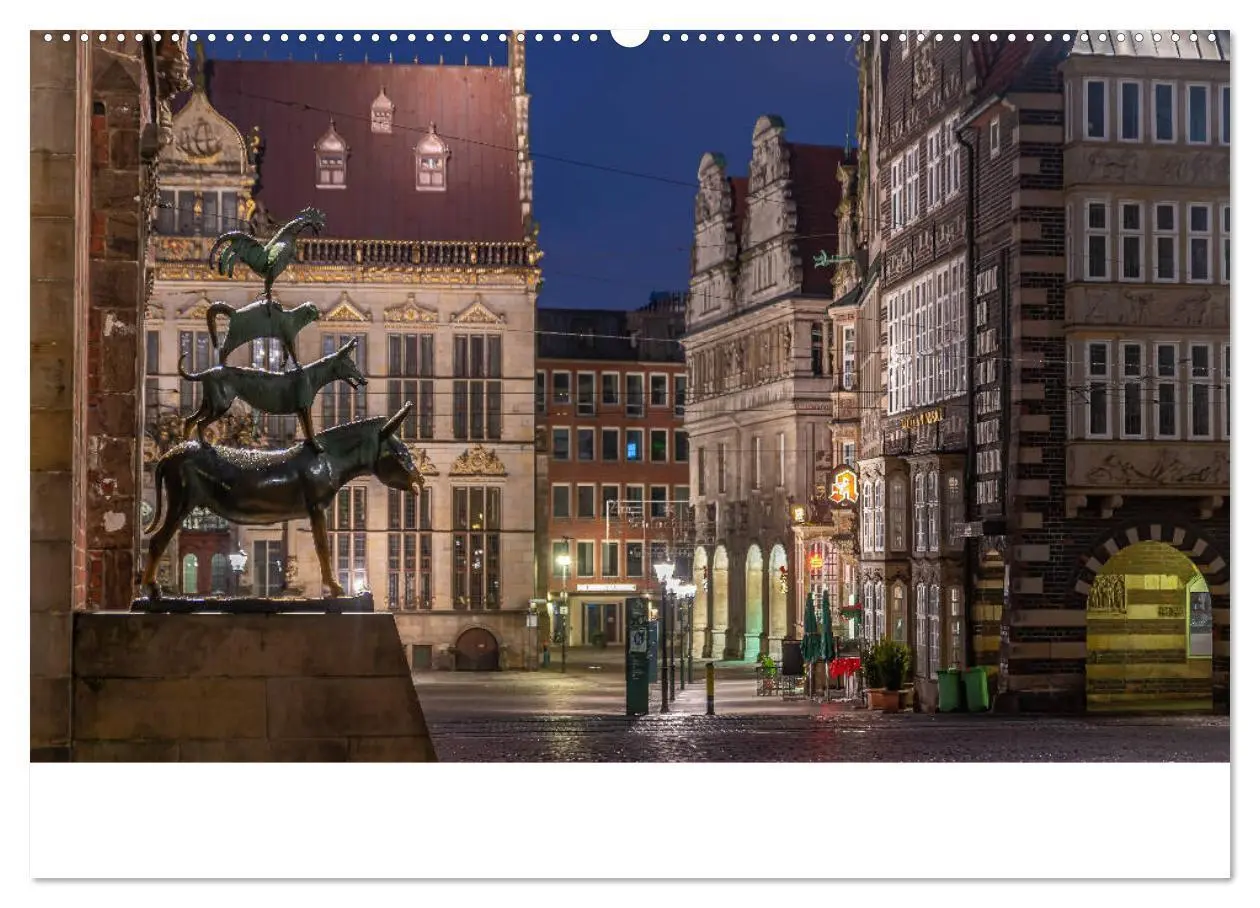 Bild: 9783435173679 | Nachts in Bremen (hochwertiger Premium Wandkalender 2025 DIN A2...