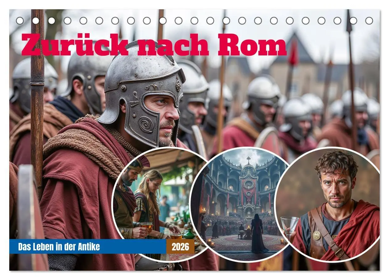 Cover: 9783457333679 | Zurück nach Rom - Das Leben in der Antike (Tischkalender 2026 DIN...
