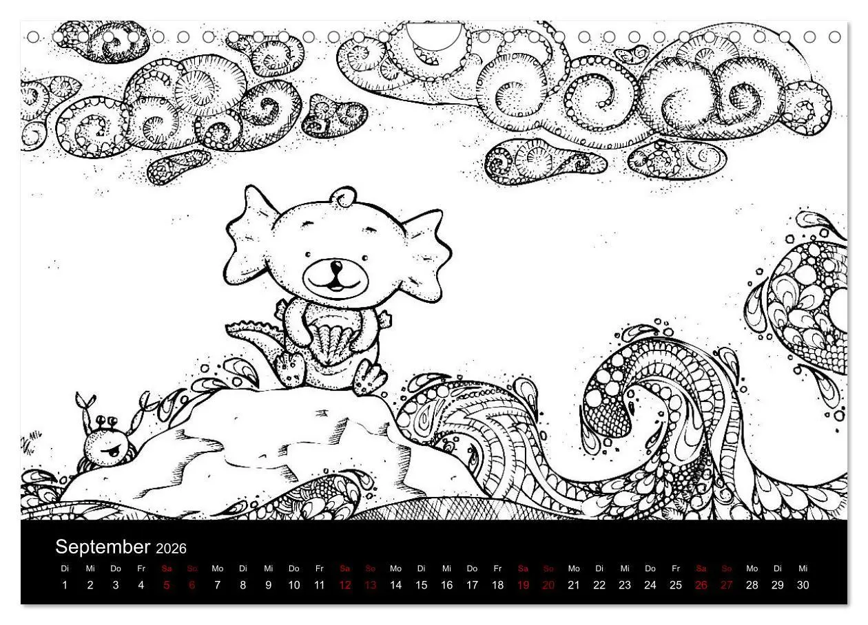 Bild: 9783457883679 | Bezaubernde Mini-Monster - Ein Ausmal-Kalender (Wandkalender 2026...