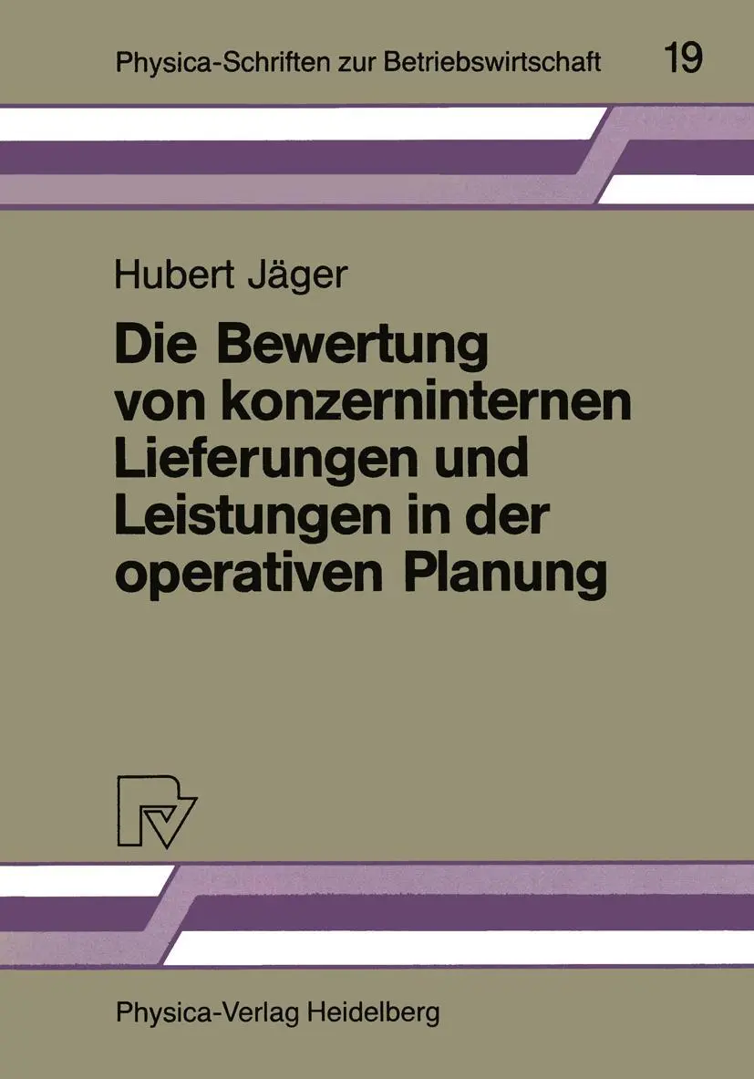 Cover: 9783790803679 | Die Bewertung von konzerninternen Lieferungen und Leistungen in der...