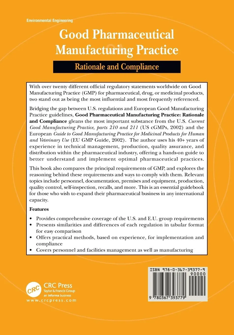 Rückseite: 9780367393779 | Good Pharmaceutical Manufacturing Practice | Rationale and Compliance