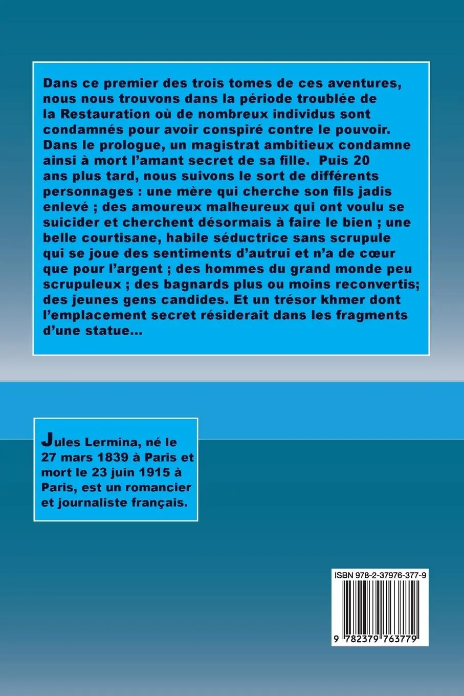 Rückseite: 9782379763779 | Les Loups de Paris | Tome I | William Cobb | Taschenbuch | Französisch