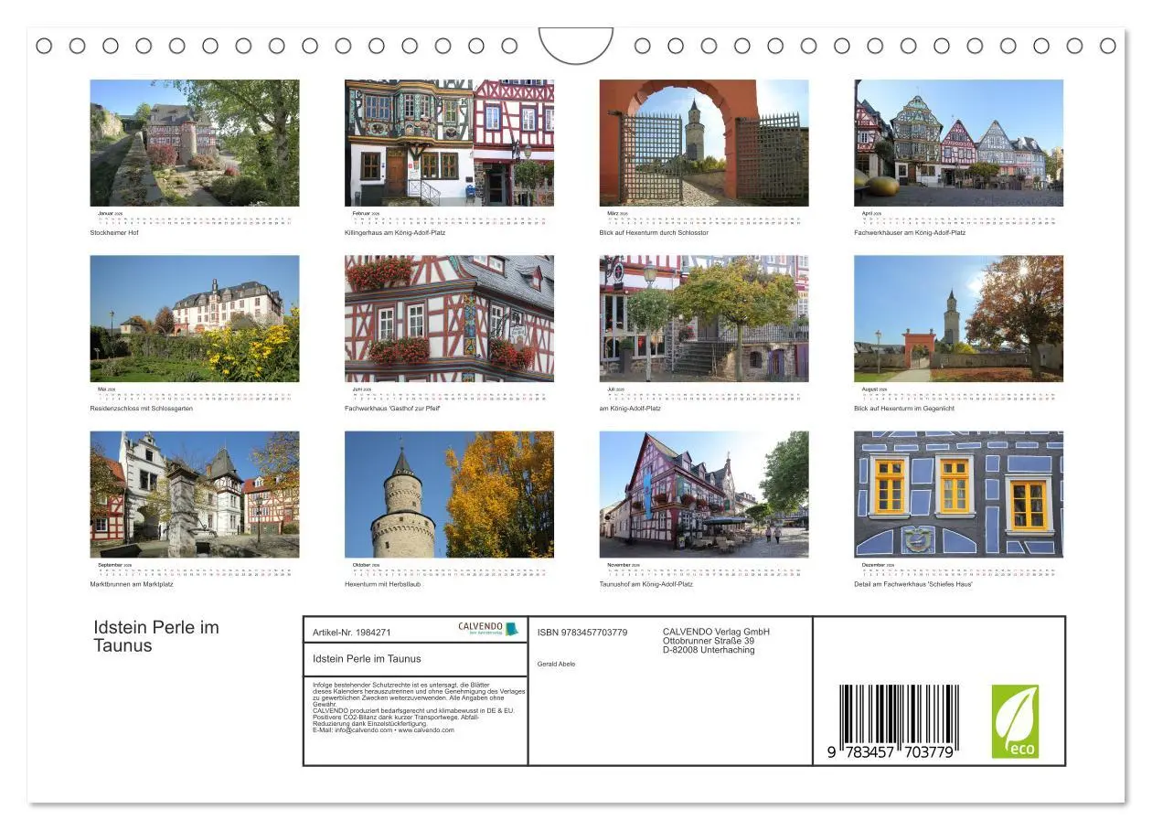 Bild: 9783457703779 | Idstein Perle im Taunus (Wandkalender 2026 DIN A4 quer), CALVENDO...