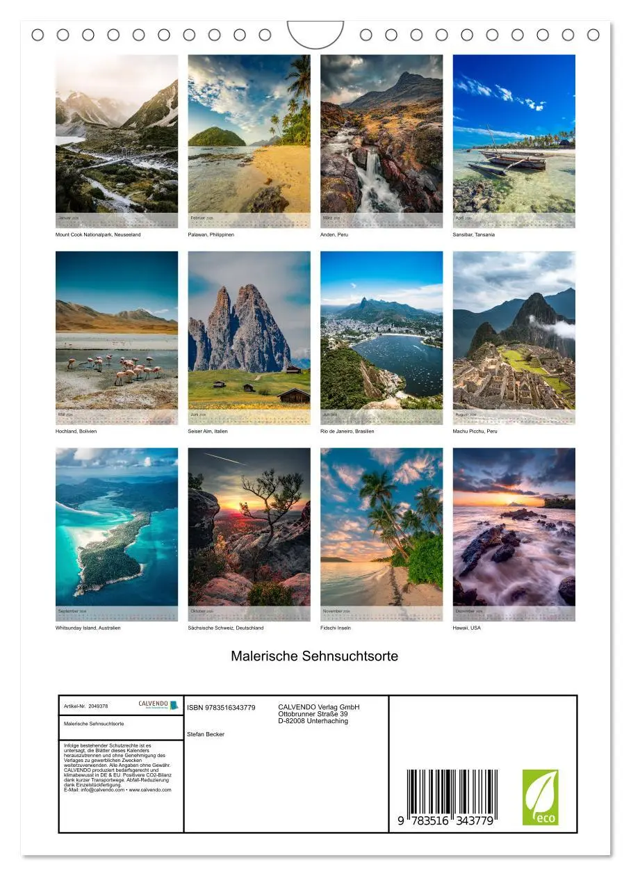Bild: 9783516343779 | Malerische Sehnsuchtsorte (Wandkalender 2026 DIN A4 hoch), CALVENDO...