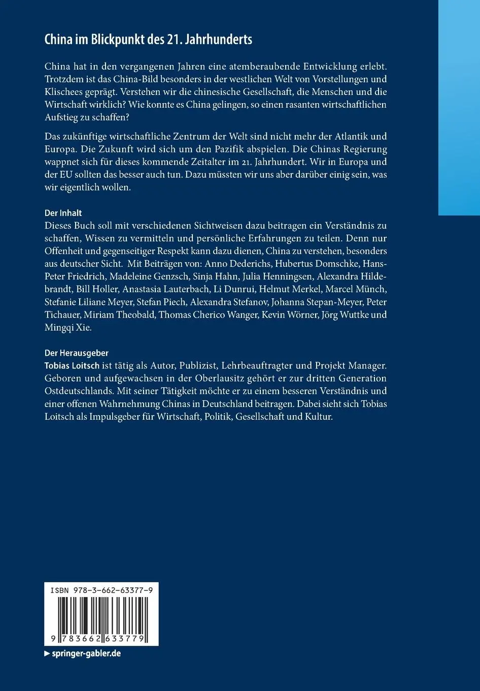 Rückseite: 9783662633779 | China im Blickpunkt des 21. Jahrhunderts | Tobias Loitsch | Buch | xiv