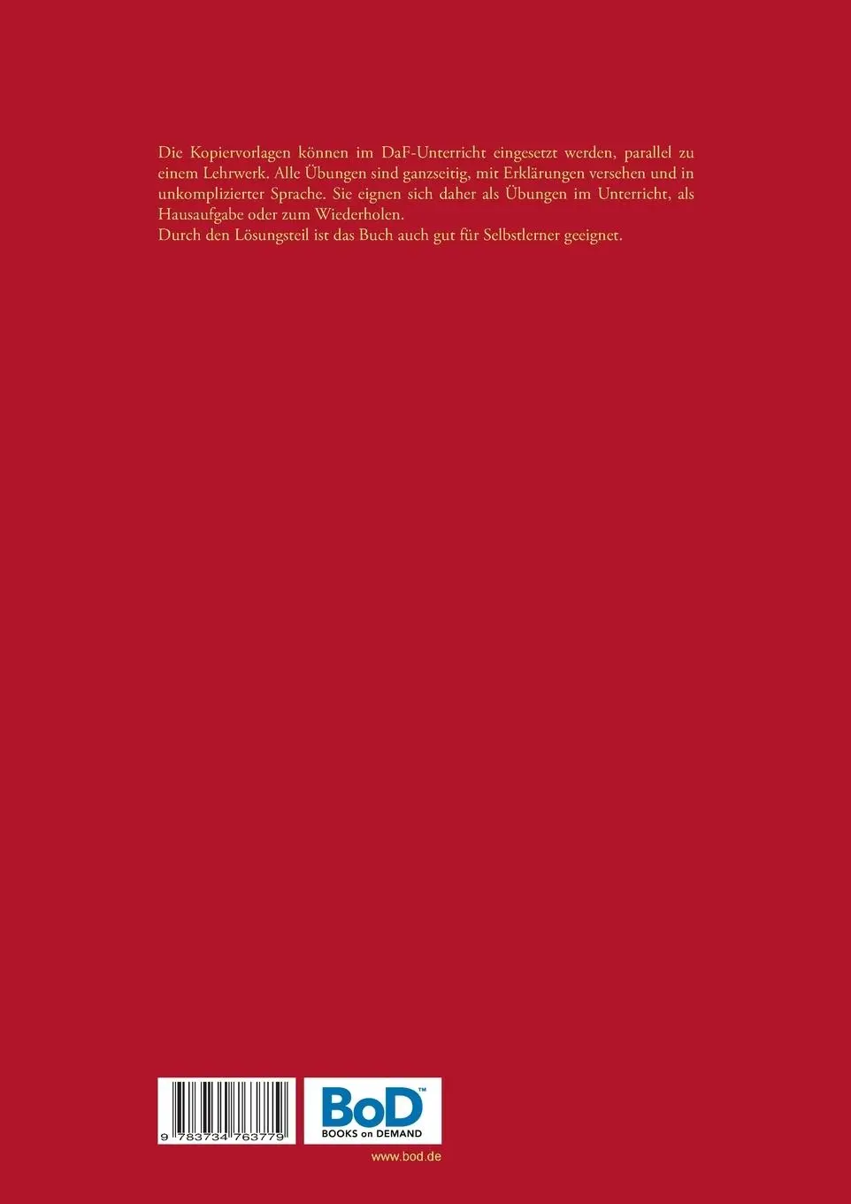 Rückseite: 9783734763779 | Mehr Übung B1 | Kopiervorlagen zur Grammatik, Deutsch als Fremdsprache