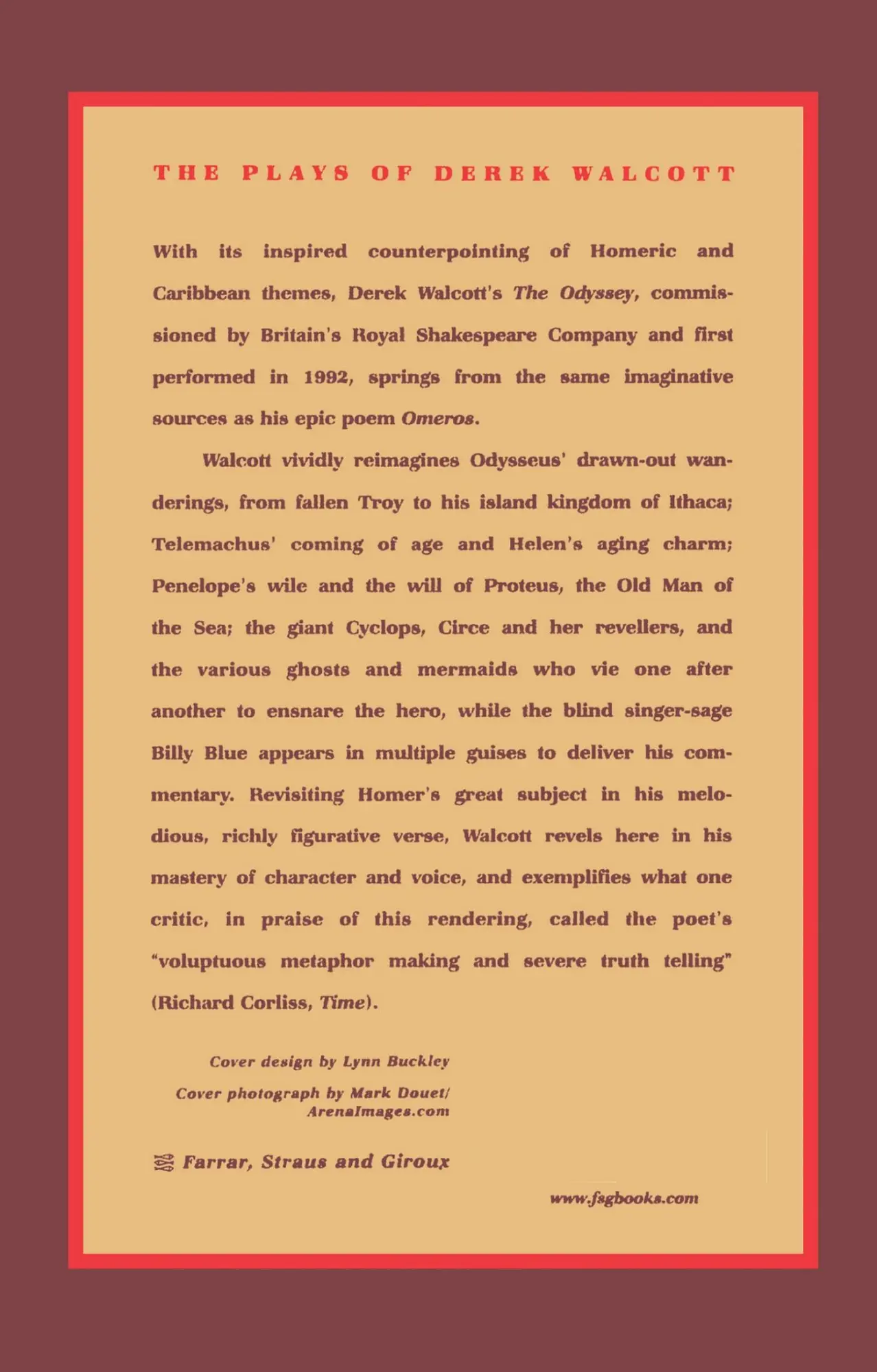 Rückseite: 9780374523879 | The Odyssey | A Stage Version | Derek Walcott (u. a.) | Taschenbuch