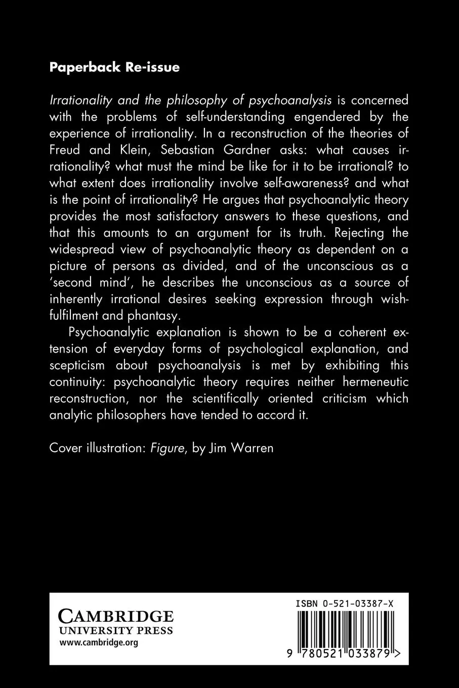 Rückseite: 9780521033879 | Irrationality and the Philosophy of Psychoanalysis | Sebastian Gardner