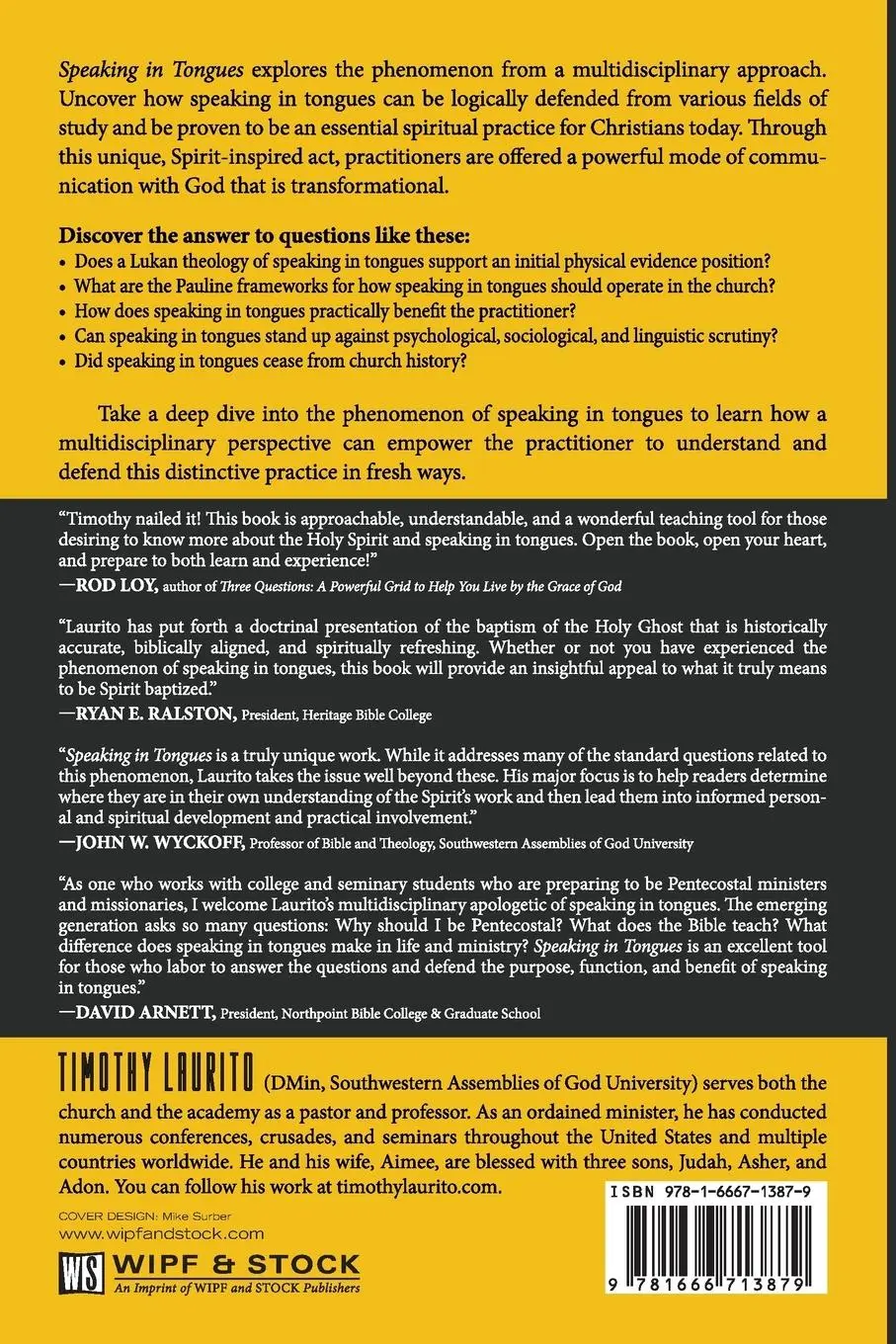 Rückseite: 9781666713879 | Speaking in Tongues | Timothy Laurito | Taschenbuch | Englisch | 2021
