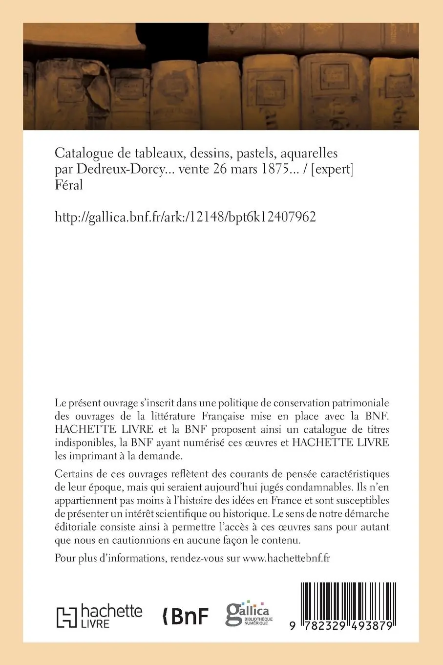 Rückseite: 9782329493879 | Catalogue de tableaux, dessins, pastels, aquarelles par...