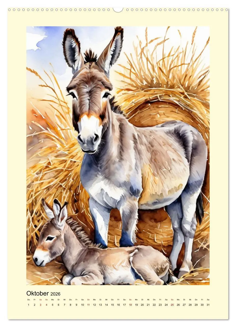 Bild: 9783516263879 | Esel - zauberhafte Langohren (hochwertiger Premium Wandkalender...