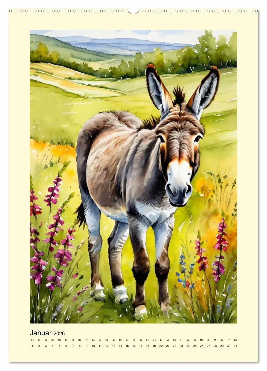 Bild: 9783516263879 | Esel - zauberhafte Langohren (hochwertiger Premium Wandkalender...