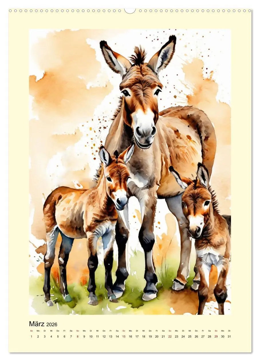 Bild: 9783516263879 | Esel - zauberhafte Langohren (hochwertiger Premium Wandkalender...
