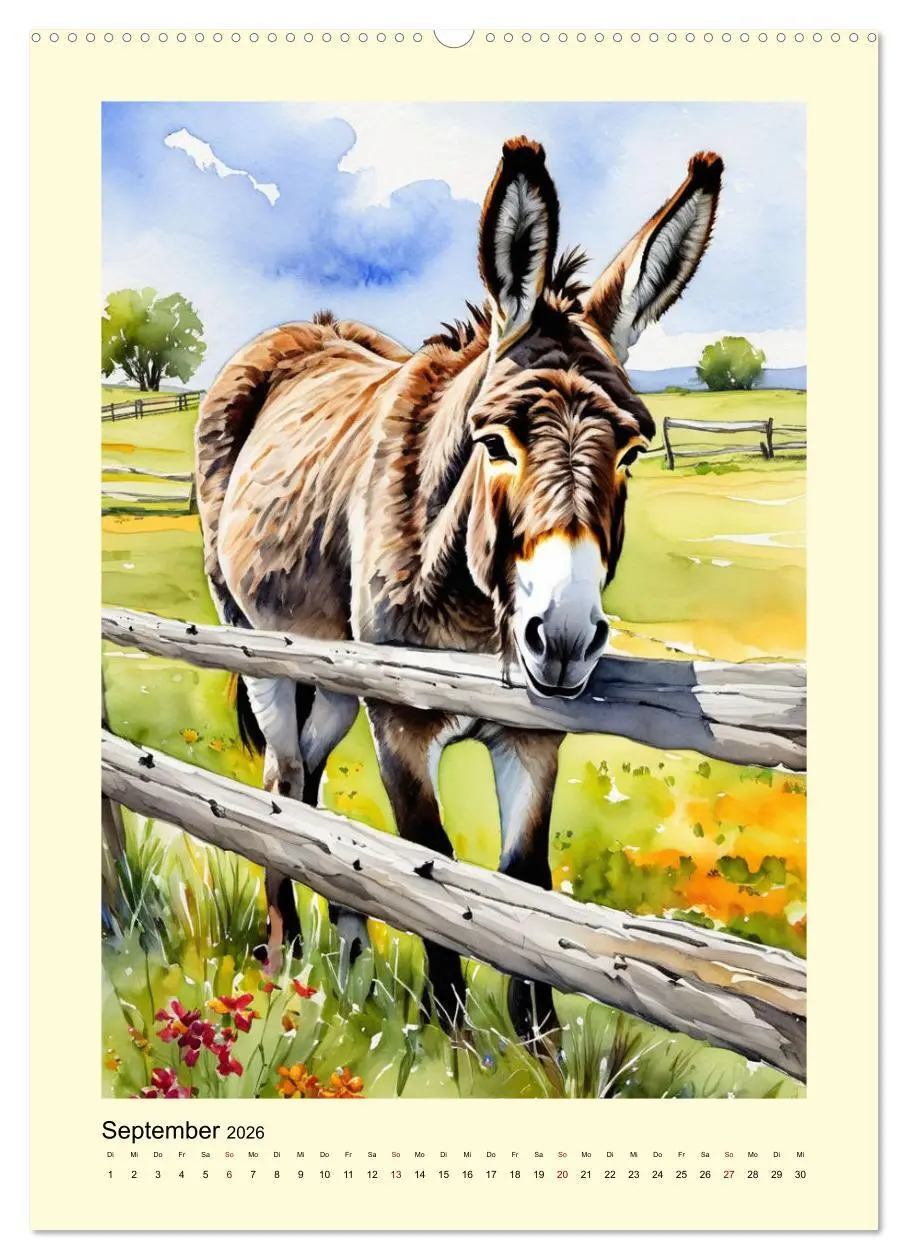 Bild: 9783516263879 | Esel - zauberhafte Langohren (hochwertiger Premium Wandkalender...