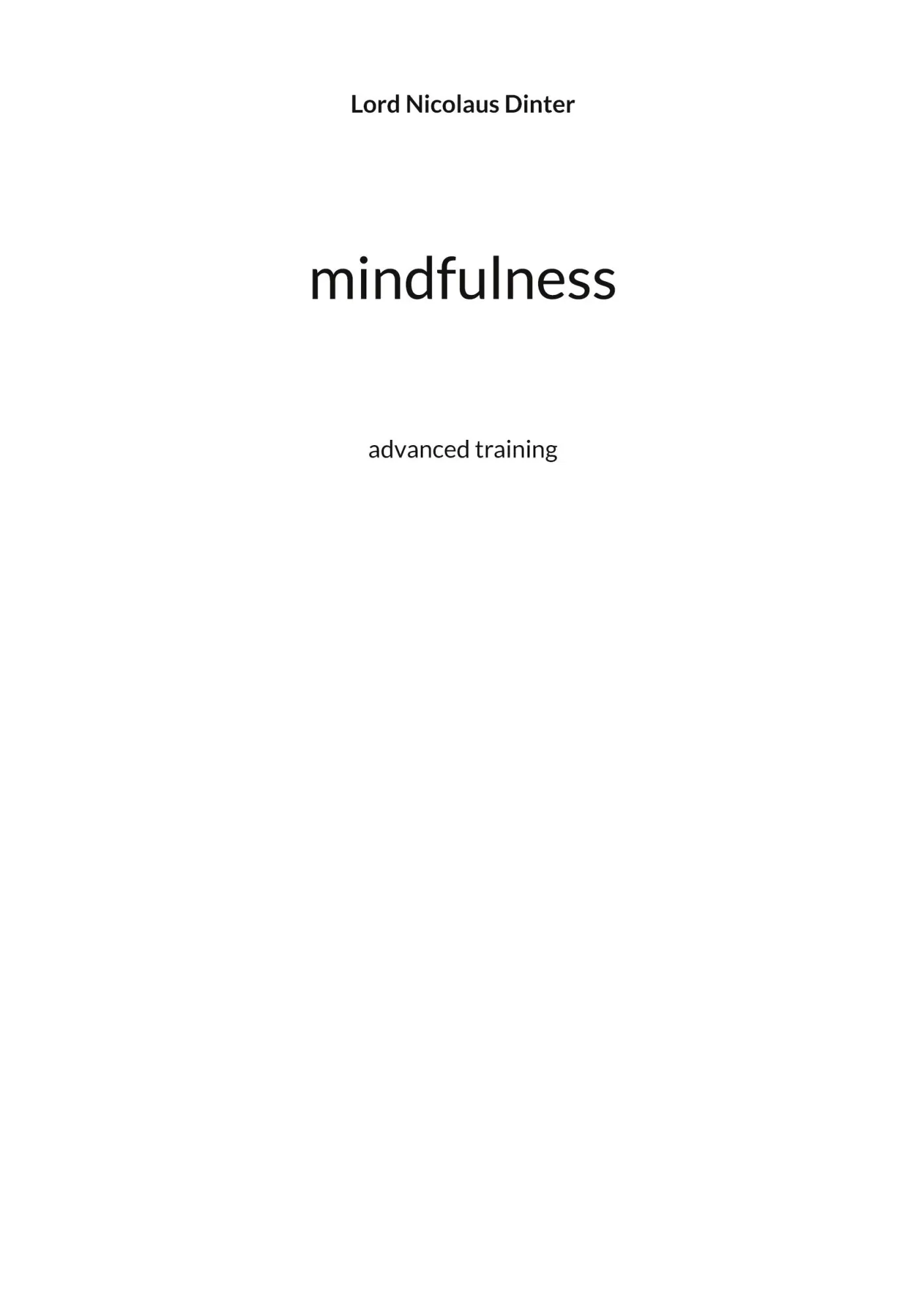 mindfulness: advanced training