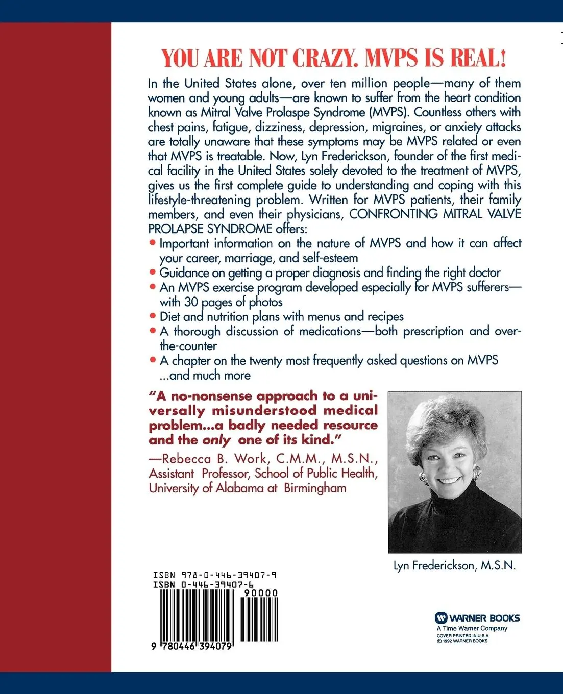 Rückseite: 9780446394079 | Confronting Mitral Valve Prolapse Syndrome | Lyn Frederickson (u. a.)