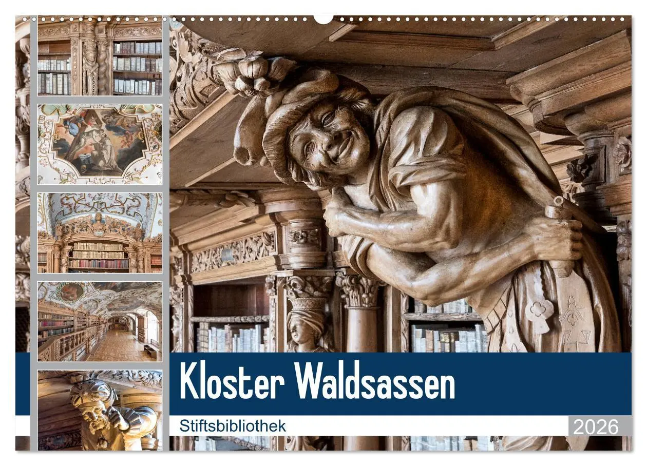 Cover: 9783457744079 | Kloster Waldsassen Stiftsbibliothek (Wandkalender 2026 DIN A2...