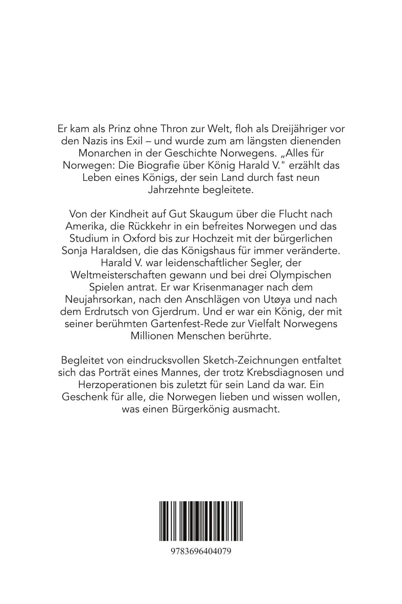 Rückseite: 9783696404079 | Die Biografie über König Harald V. | Alles für Norwegen | Nora Krause