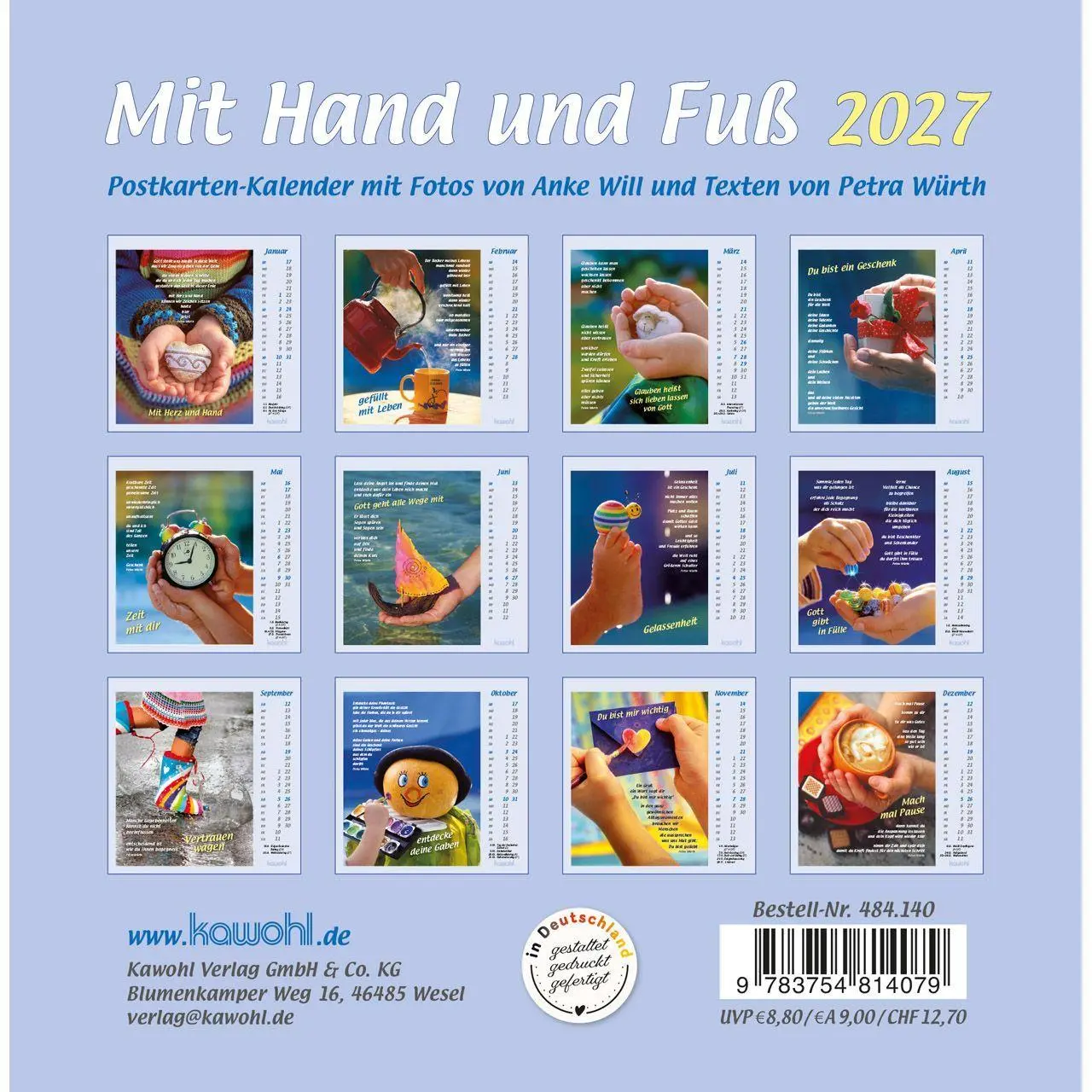 Bild: 9783754814079 | Mit Hand und Fuß 2027 | Postkartenkalender mit Bildern, die berühren