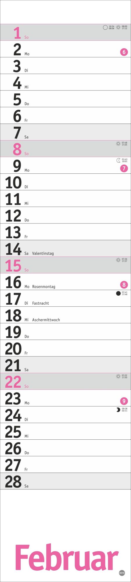 Bild: 9783756414079 | Langplaner, pink 2026 | Kalender | Bürokalender Heye | 13 S. | Deutsch