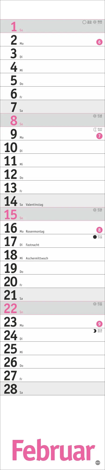 Bild: 9783756414079 | Langplaner, pink 2026 | Kalender | Bürokalender Heye | 13 S. | Deutsch