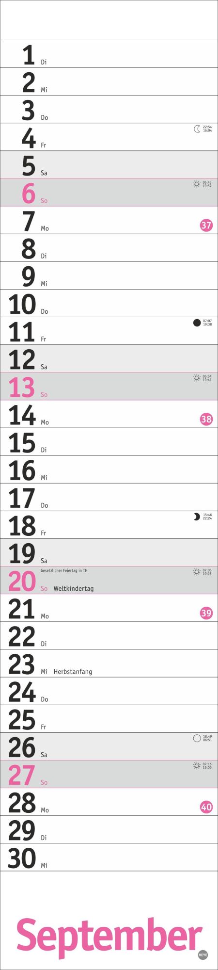 Bild: 9783756414079 | Langplaner, pink 2026 | Kalender | Bürokalender Heye | 13 S. | Deutsch