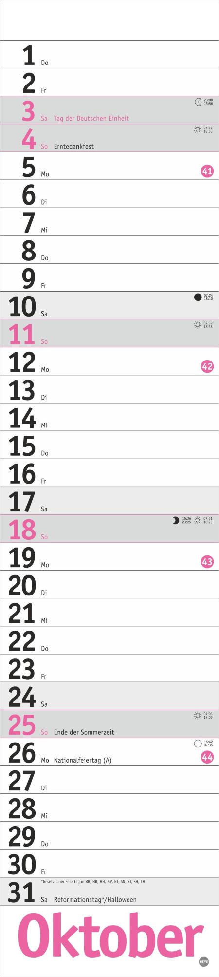 Bild: 9783756414079 | Langplaner, pink 2026 | Kalender | Bürokalender Heye | 13 S. | Deutsch