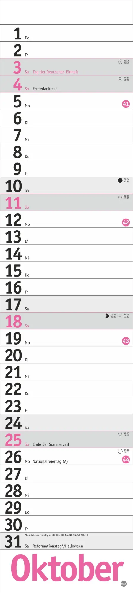 Bild: 9783756414079 | Langplaner, pink 2026 | Kalender | Bürokalender Heye | 13 S. | Deutsch