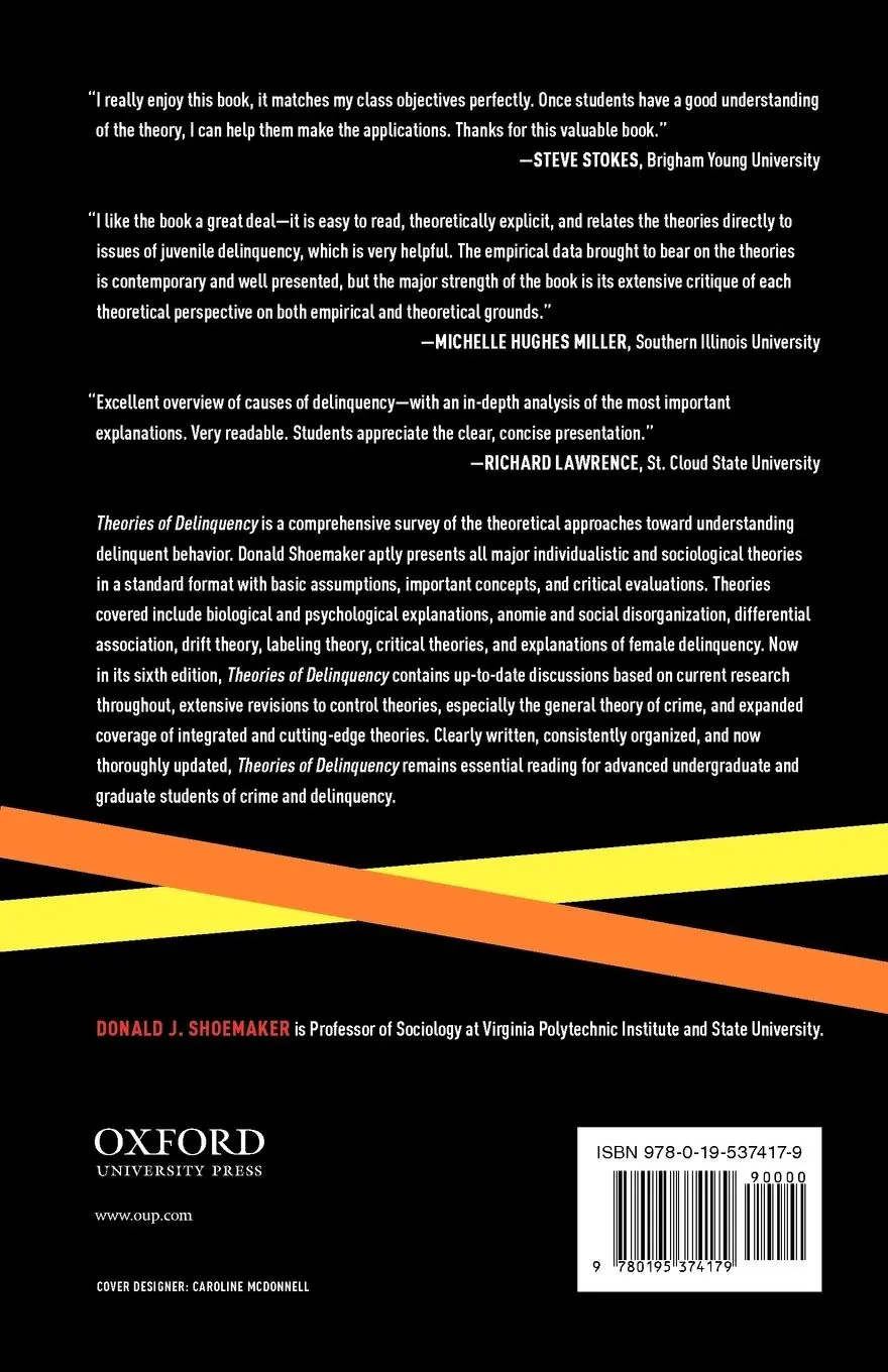 Rückseite: 9780195374179 | Theories of Delinquency | Donald J. Shoemaker | Taschenbuch | Englisch