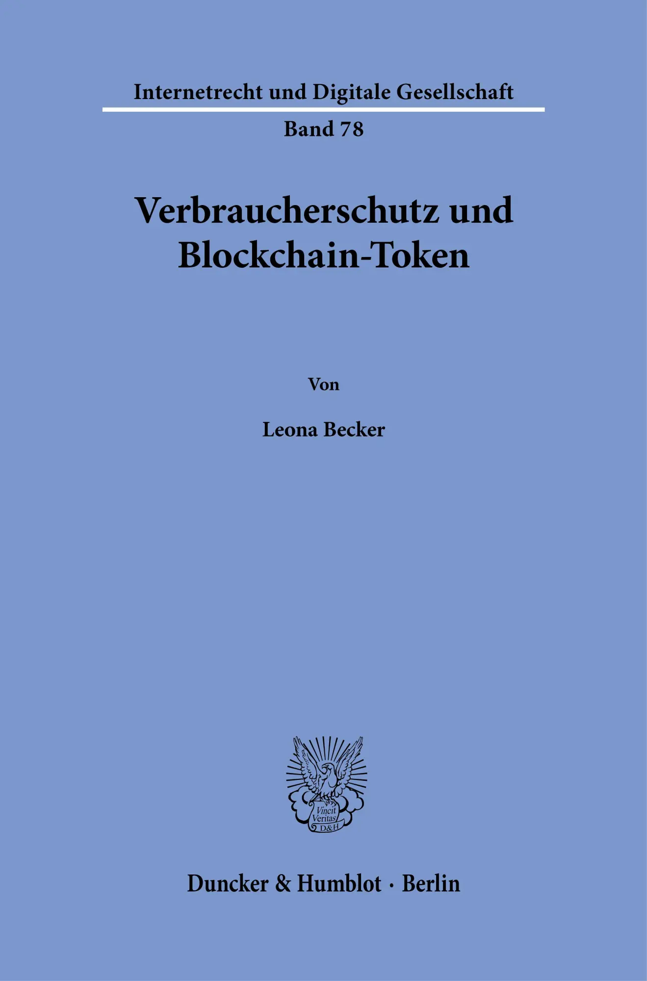 Cover: 9783428194179 | Verbraucherschutz und Blockchain-Token | Leona Becker | Buch | 278 S.