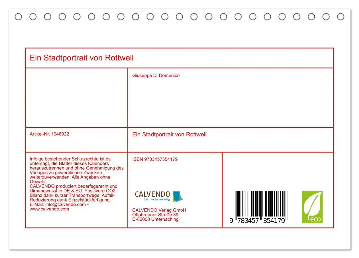 Bild: 9783457354179 | Ein Stadtportrait von Rottweil (Tischkalender 2026 DIN A5 quer),...