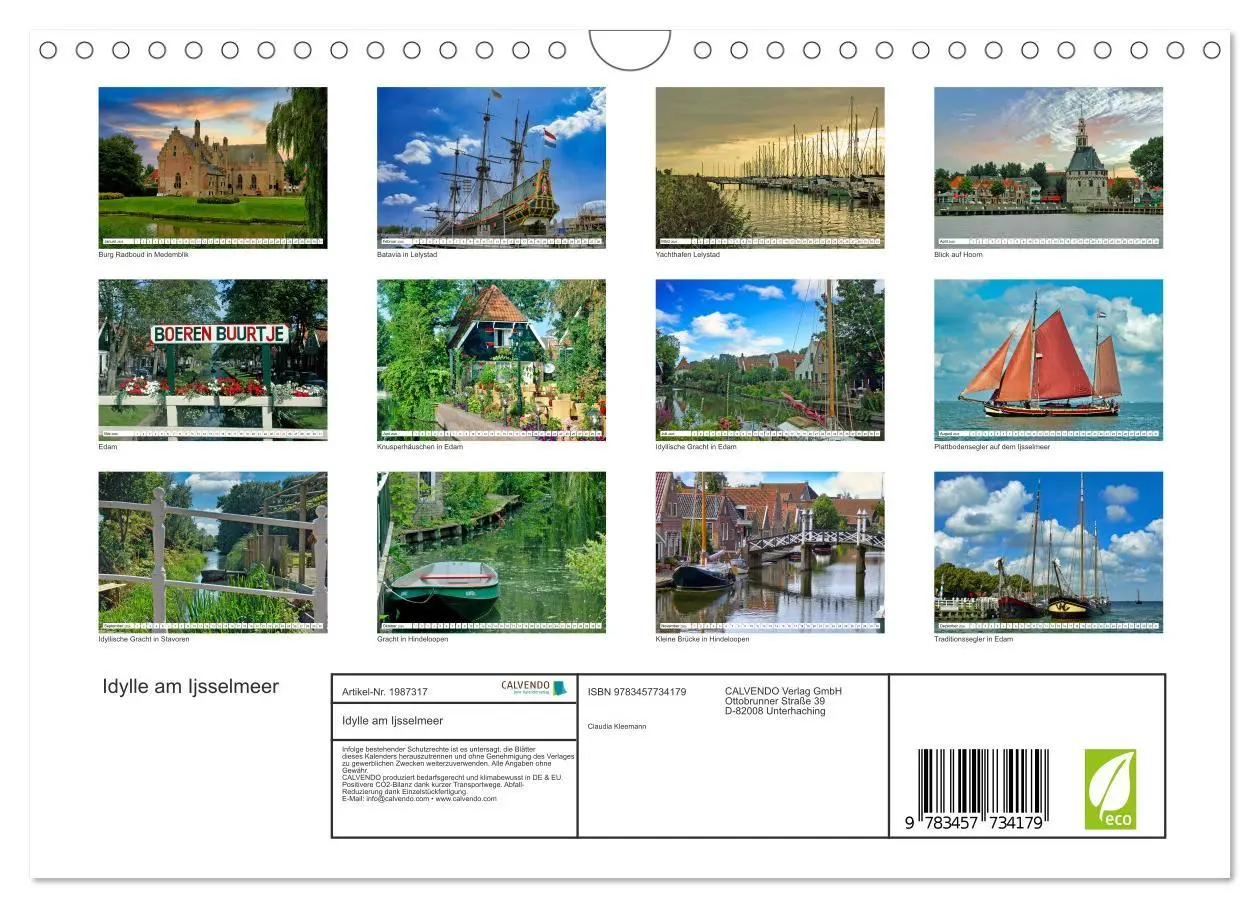 Bild: 9783457734179 | Idylle am Ijsselmeer (Wandkalender 2026 DIN A4 quer), CALVENDO...