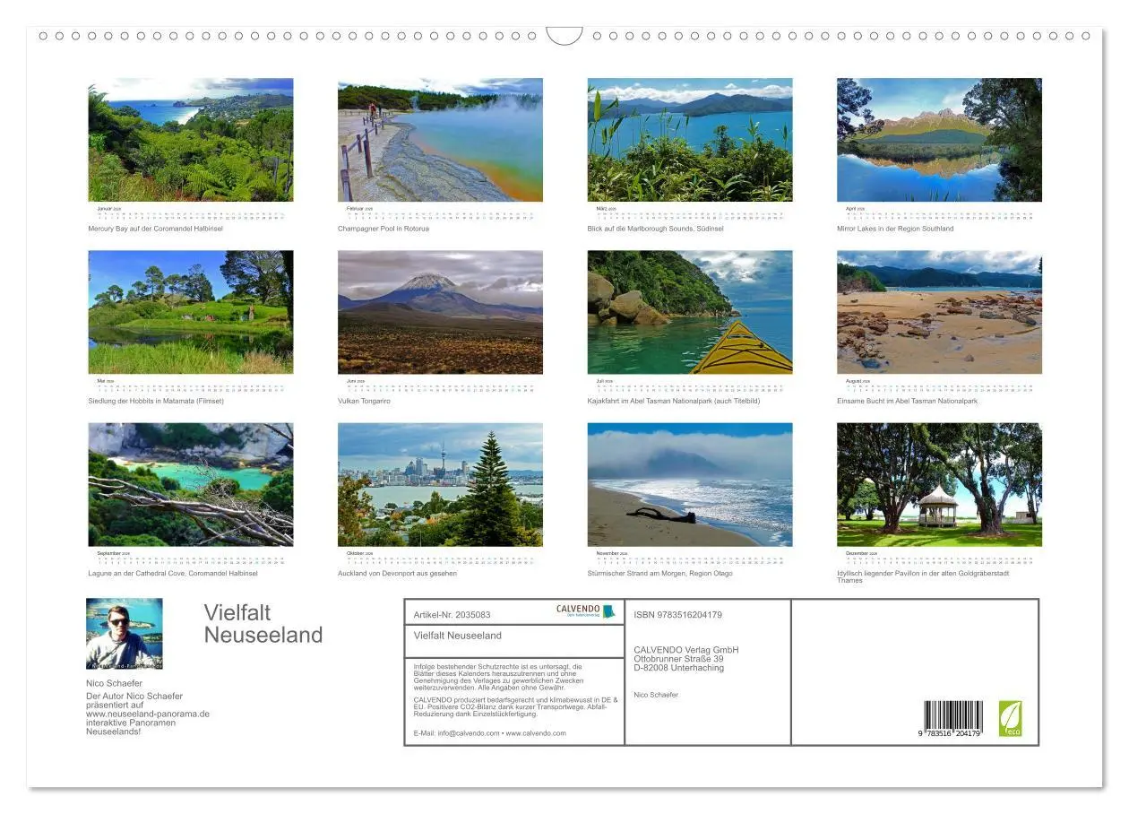 Bild: 9783516204179 | Vielfalt Neuseeland (Wandkalender 2026 DIN A2 quer), CALVENDO...