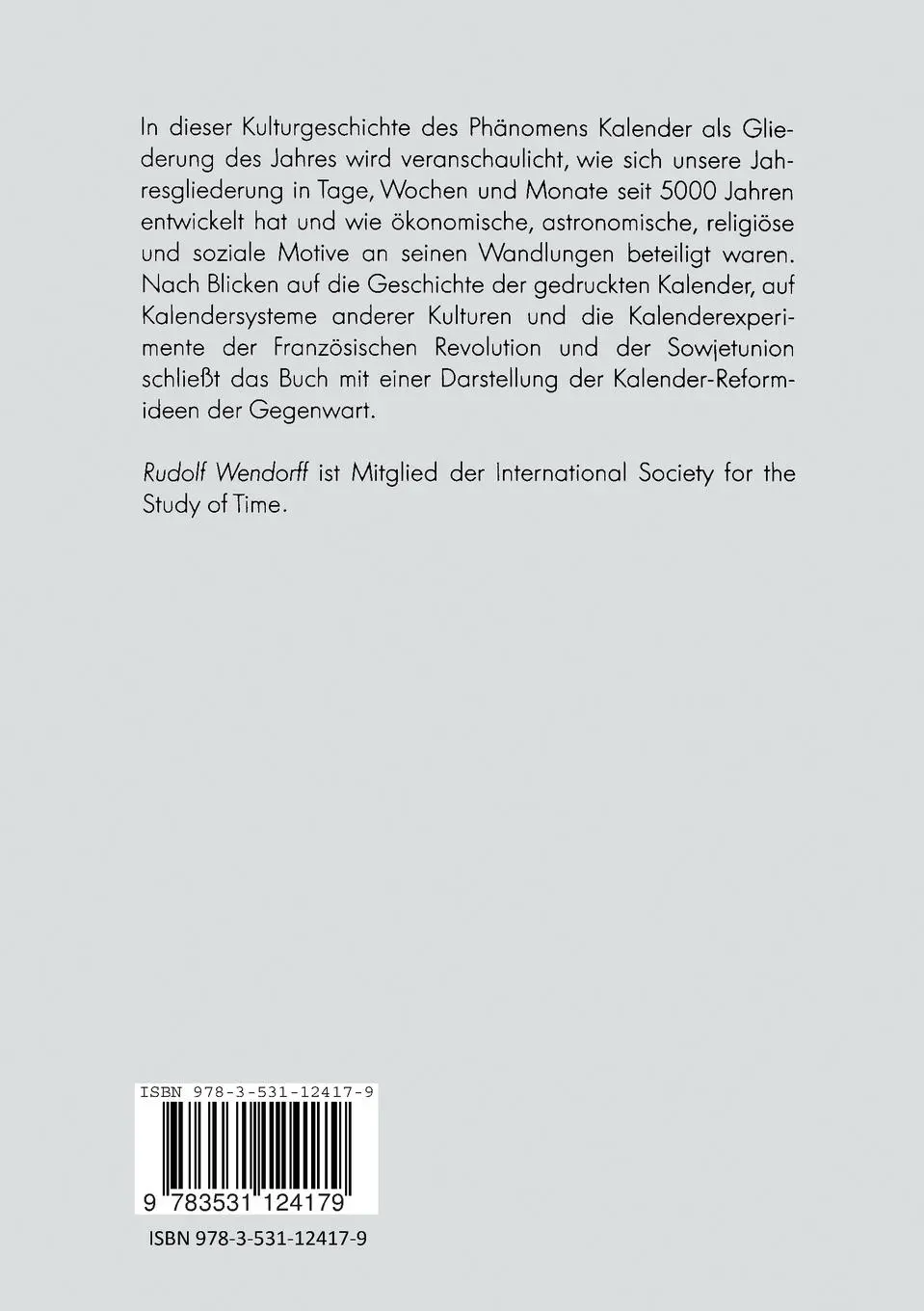 Rückseite: 9783531124179 | Tag und Woche, Monat und Jahr | Eine Kulturgeschichte des Kalenders