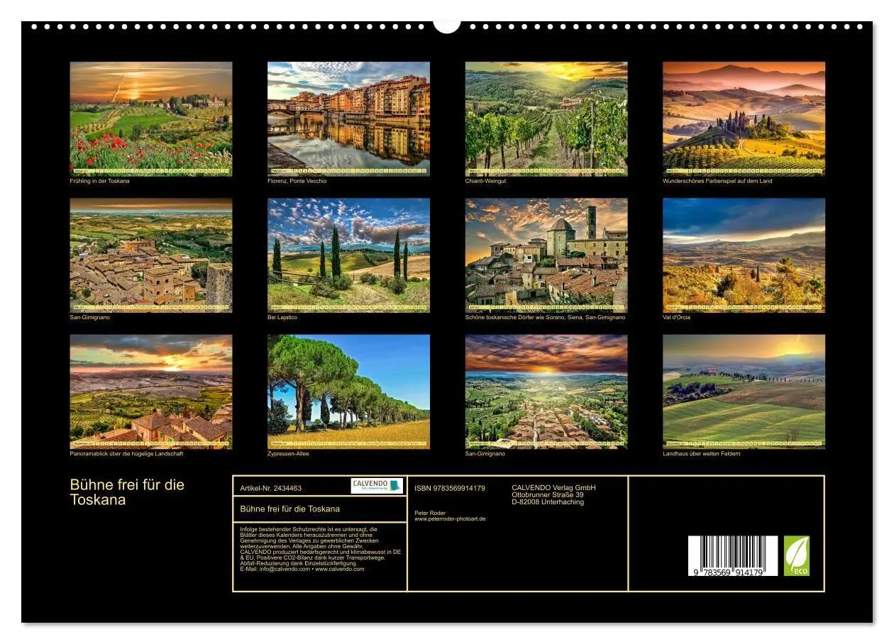 Bild: 9783569914179 | Bühne frei für die Toskana (hochwertiger Premium Wandkalender 2027...
