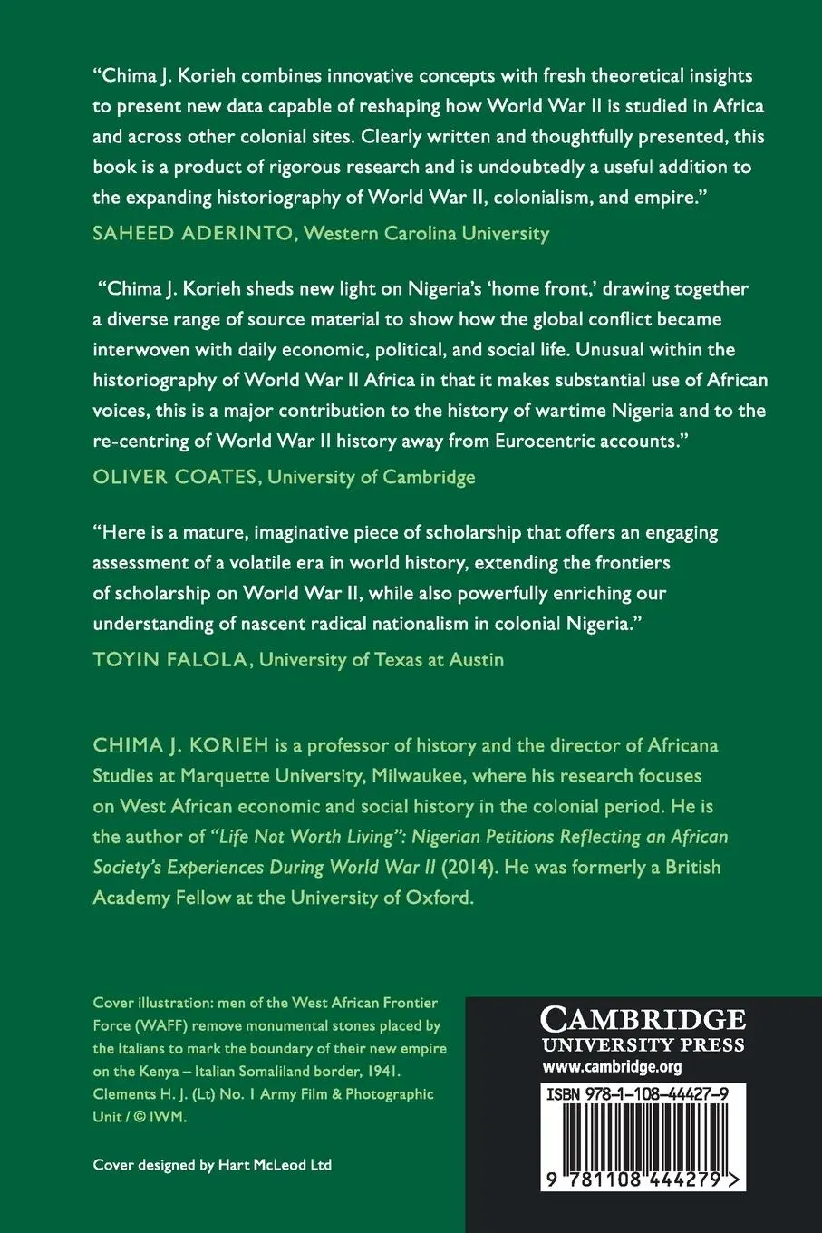 Rückseite: 9781108444279 | Nigeria and World War II | Colonialism, Empire, and Global Conflict