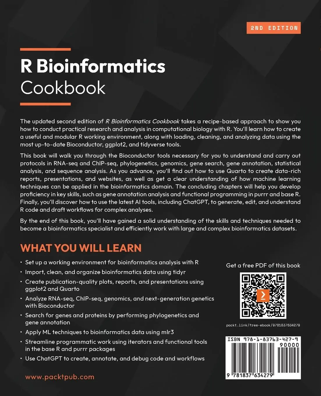 Rückseite: 9781837634279 | R Bioinformatics Cookbook - Second Edition | Dan Maclean | Taschenbuch
