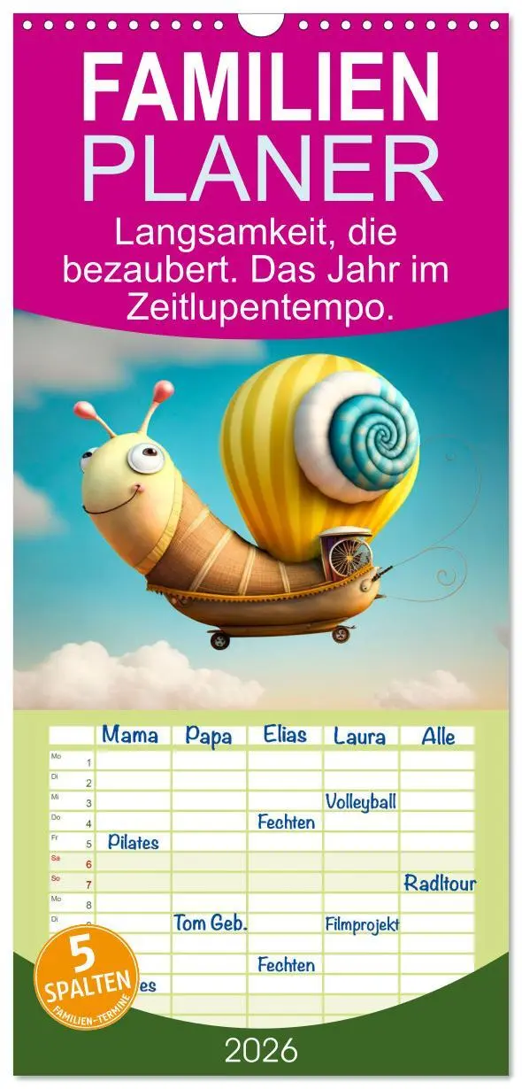 Cover: 9783516504279 | Familienplaner 2026 - Langsamkeit, die bezaubert. Das Jahr im...
