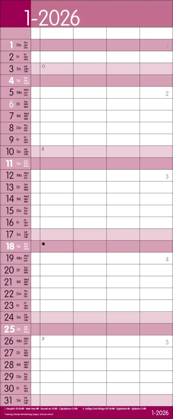 Bild: 9783731884279 | Family Timer Malve 2026 | Verlag Korsch | Kalender | 14 S. | Deutsch