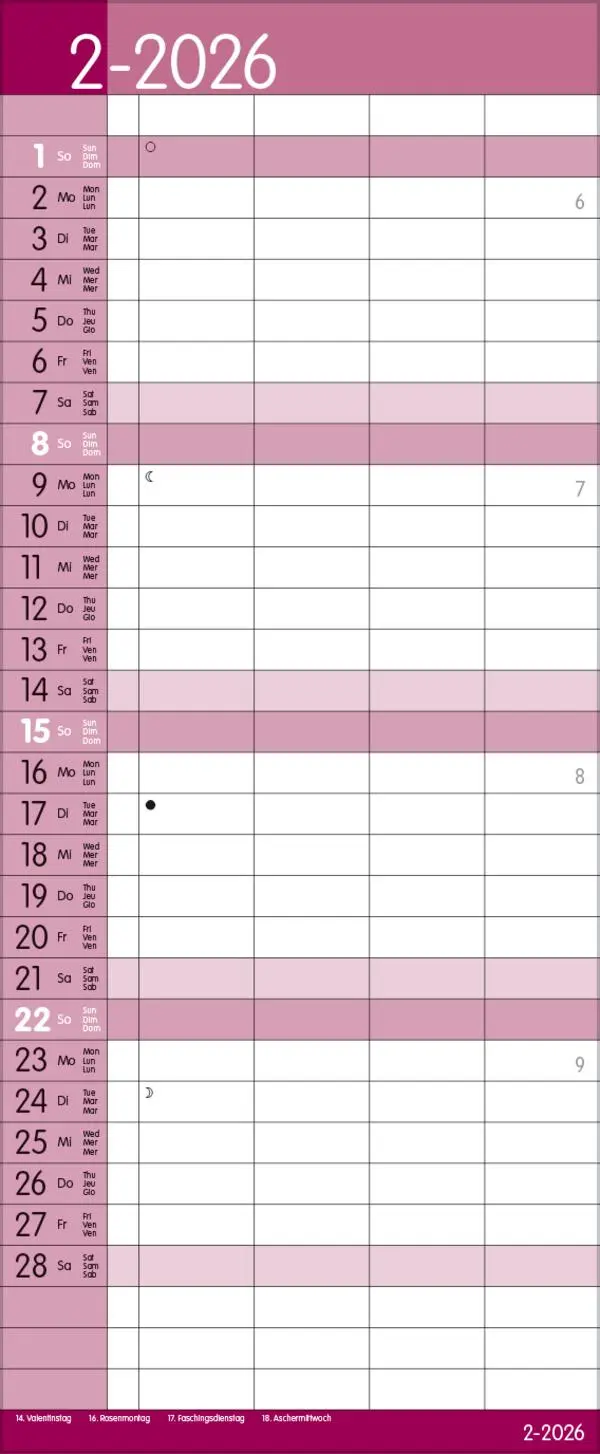 Bild: 9783731884279 | Family Timer Malve 2026 | Verlag Korsch | Kalender | 14 S. | Deutsch