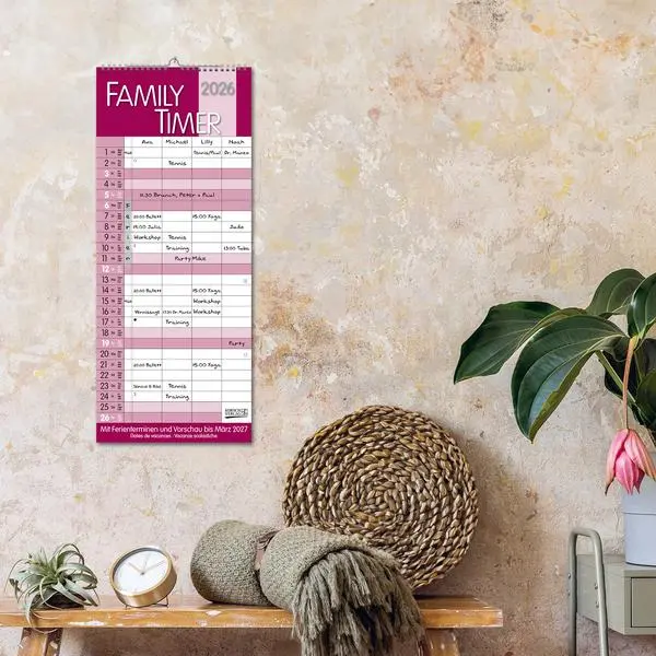 Bild: 9783731884279 | Family Timer Malve 2026 | Verlag Korsch | Kalender | 14 S. | Deutsch