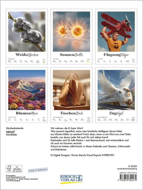 Bild: 9783819304279 | WortBilder 2027 | KI-Foto-Wochenkalender. Klimaneutrale Herstellung.